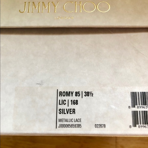 Perfect Condition Jimmy Choo Silver Lace Heels - Picture 7 of 8